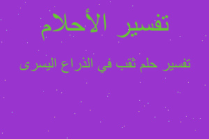 تفسير ثقب في الذراع اليسرى في المنام