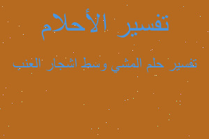 تفسير المشي وسط اشجار العنب في المنام