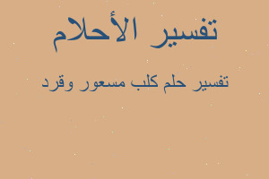 تفسير كلب مسعور وقرد في المنام