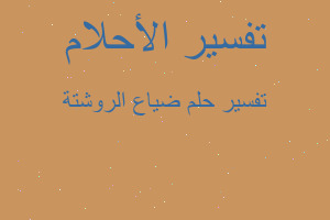 تفسير ضياع الروشتة في المنام