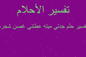 تفسير جدتي ميته عطتني غصن شجره في المنام تفسير جدتي ميته عطتني غصن شجره في المنام