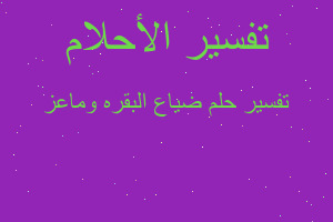 تفسير ضياع البقره وماعز في المنام تفسير ضياع البقره وماعز في المنام