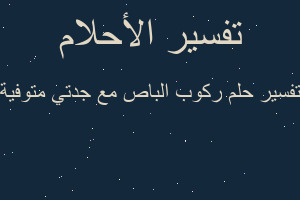 تفسير ركوب الباص مع جدتي متوفية في المنام تفسير ركوب الباص مع جدتي متوفية في المنام