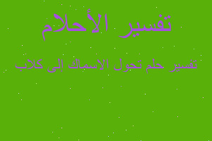 تفسير تحول الاسماك إلى كلاب في المنام تفسير تحول الاسماك إلى كلاب في المنام