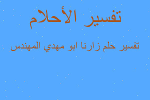 تفسير زارنا ابو مهدي المهندس في المنام