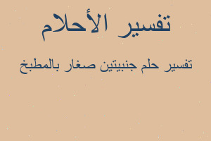 تفسير جنبيتين صغار بالمطبخ في المنام