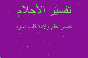 تفسير ولادة كلب اسود في المنام