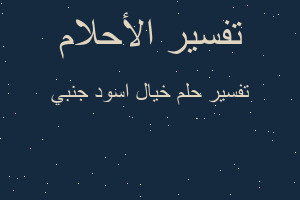 تفسير خيال اسود جنبي في المنام تفسير خيال اسود جنبي في المنام