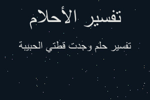 تفسير وجدت قطتي الحبيبة في المنام