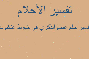 تفسير عضوالذكري في خيوط عنكبوت في المنام