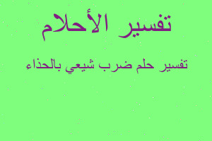 تفسير ضرب شيعي بالحذاء في المنام