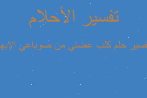 تفسير كلب عضني من صوباعي الإبها في المنام تفسير كلب عضني من صوباعي الإبها في المنام