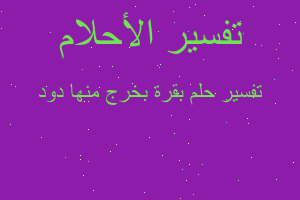 تفسير بقرة بخرج منها دود في المنام