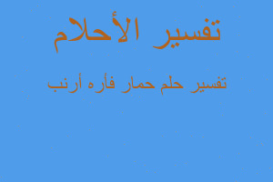 تفسير حمار فأره أرنب في المنام تفسير حمار فأره أرنب في المنام