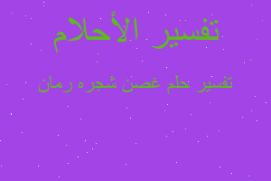 تفسير غصن شجره رمان في المنام