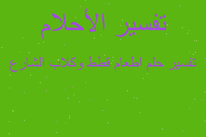 تفسير اطعام قطط وكلاب الشارع في المنام