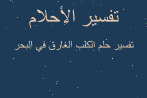 تفسير الكلب الغارق في البحر في المنام تفسير الكلب الغارق في البحر في المنام