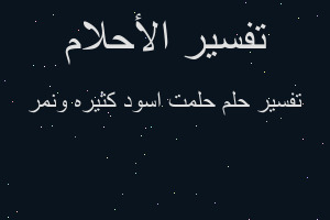 تفسير حلمت اسود كثيره ونمر في المنام تفسير حلمت اسود كثيره ونمر في المنام