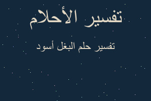 تفسير البغل أسود في المنام