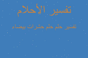 تفسير حلم حشرات بيضاء في المنام