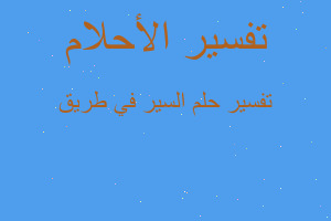 تفسير السير في طريق في المنام