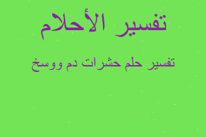 تفسير حشرات دم ووسخ في المنام