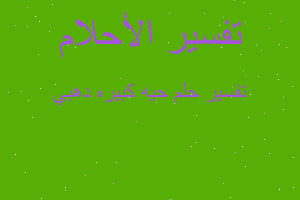 تفسير حيه كبيره دهبي في المنام