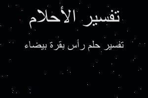 تفسير رأس بقرة بيضاء في المنام