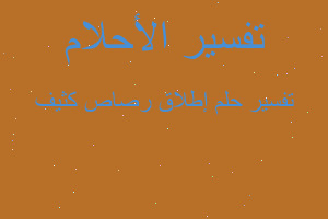 تفسير إطلاق رصاص كثيف في المنام