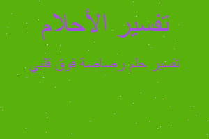 تفسير رصاصة فوق قلبي في المنام تفسير رصاصة فوق قلبي في المنام