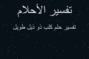 تفسير كلب ذو ذيل طويل في المنام