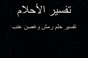 تفسير رمش وغصن عنب في المنام