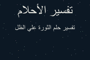 تفسير الثورة علي الظل في المنام