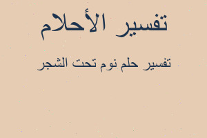 تفسير نوم تحت الشجر في المنام