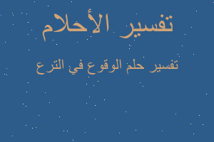 تفسير الوقوع في الترع في المنام