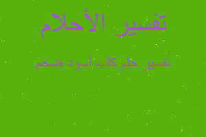 تفسير كلب أسود ضخم في المنام