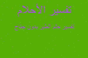 تفسير الطير بدون جناح في المنام