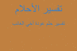 تفسير عودة أخي الغائب في المنام