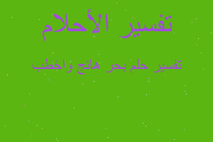 تفسير بحر هائج واخطب في المنام