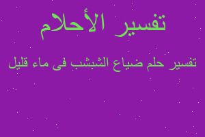 تفسير ضياع الشبشب فى ماء قليل في المنام