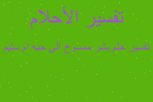 تفسير بشر ممسوخ الى حيه ام سليم في المنام