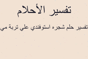 تفسير شجره استوفندي علي تربة مي في المنام