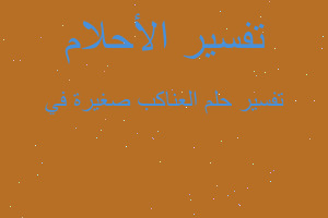 تفسير العناكب صغيرة في في المنام