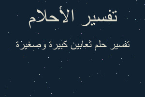 تفسير ثعابين كبيرة وصغيرة في المنام