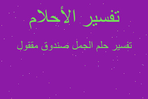 تفسير الجمل صندوق مقفول في المنام