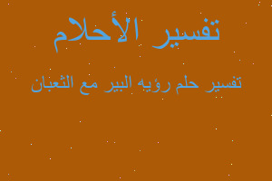 تفسير رؤيه البير مع الثعبان في المنام تفسير رؤيه البير مع الثعبان في المنام