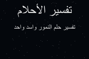 تفسير النمور واسد واحد في المنام تفسير النمور واسد واحد في المنام