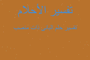 تفسير البانى ذات منصب في المنام تفسير البانى ذات منصب في المنام