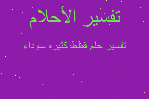 تفسير قطط كثيره سوداء في المنام