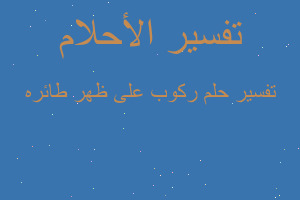 تفسير ركوب على ظهر طائره في المنام